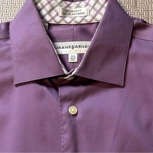 Jhane Barnes Classic 100% Cotton Men's Purple Button Up Shirt 16 34/35